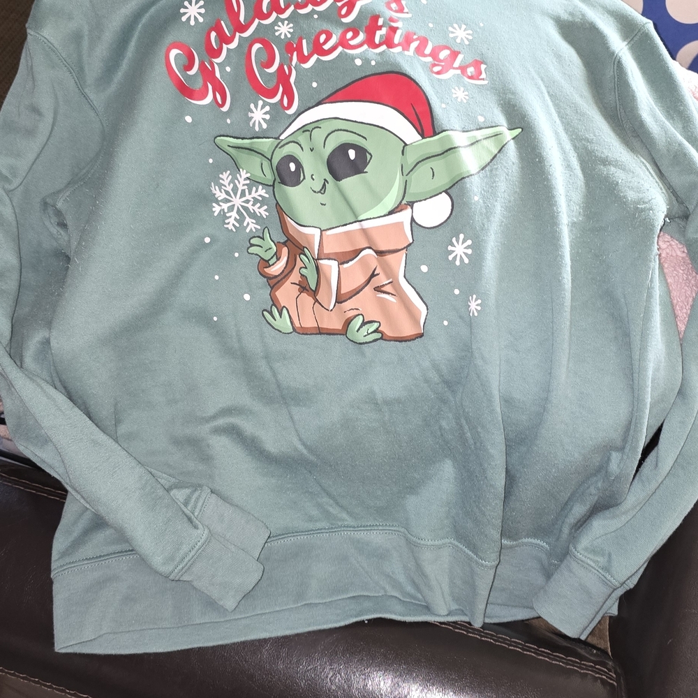 Star Wars Green Sweater with Baby Yoda Design